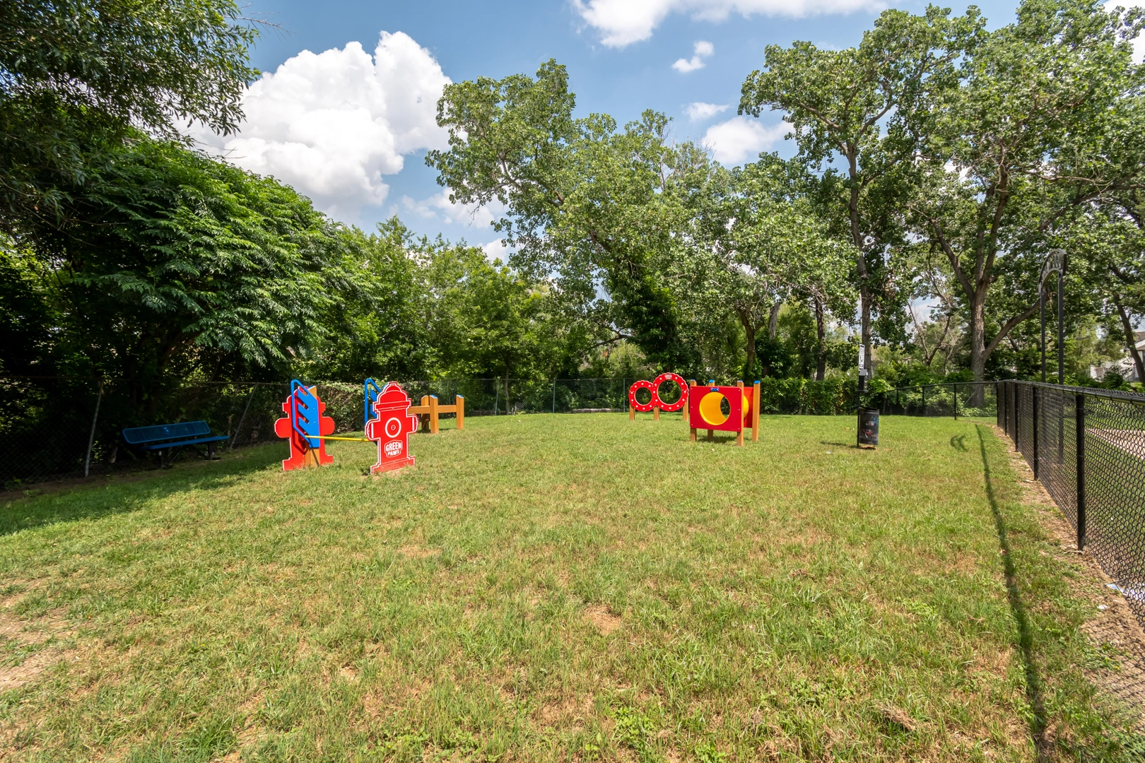 Bark Park and agility course at Crossings at Irving in Irving, Texas