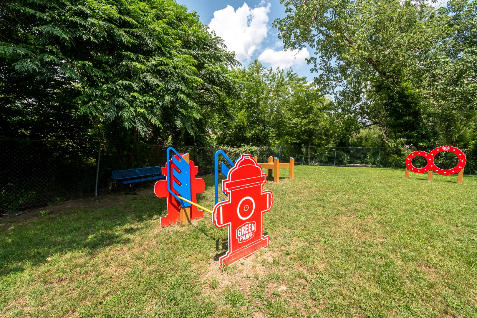 Bark Park play equipment at Crossings at Irving in Irving, Texas