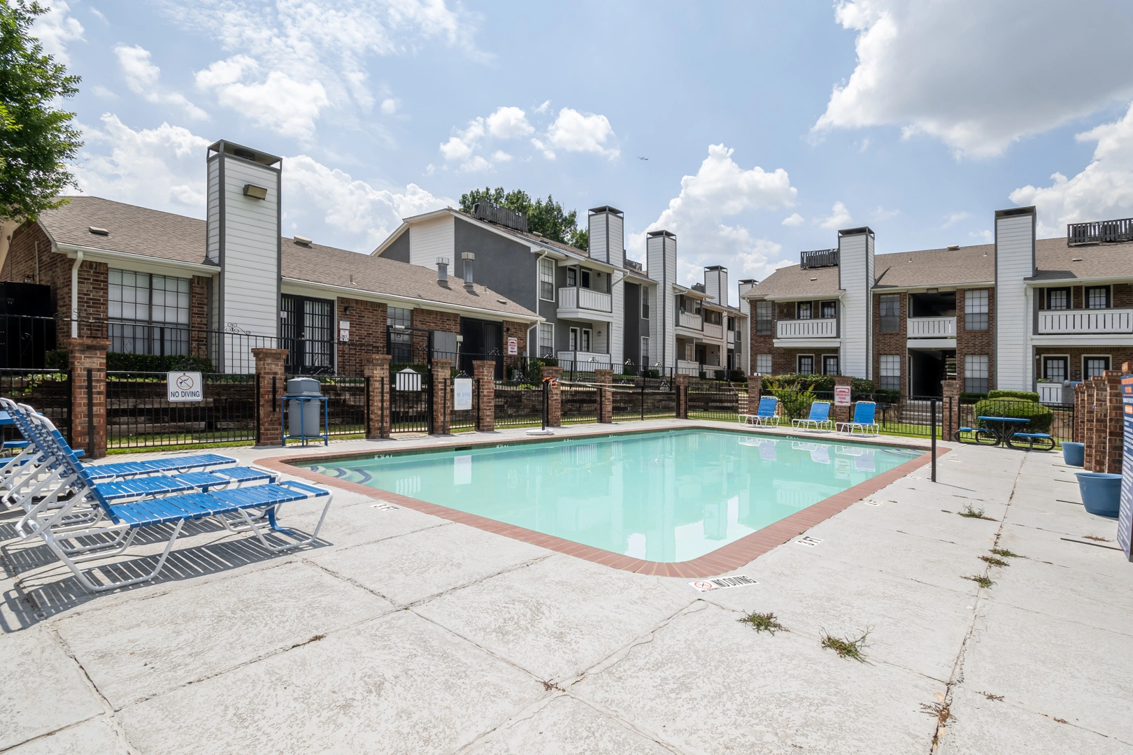 Swimming pool and residential view at Crossings at Irving in Irving, Texas